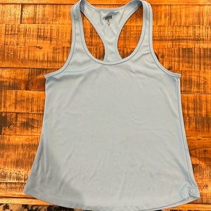 Blue racerback tank top